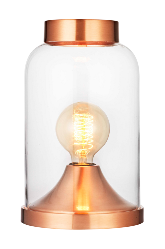 Bilde av Bordlampe glasskuppel Messing