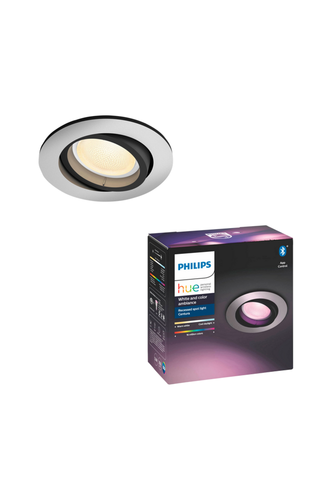Philips Hue White and Colour Ambiance Centura LED Recessed Spotlight with Bluetooth