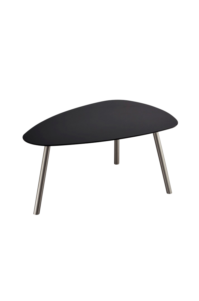 Soffbord svart ovalt Malou 88 x 62 x 40 cm