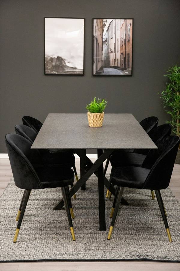 Bilde av Spisegruppe Pence spisebord og 6 Valleta spisestoler - 1
