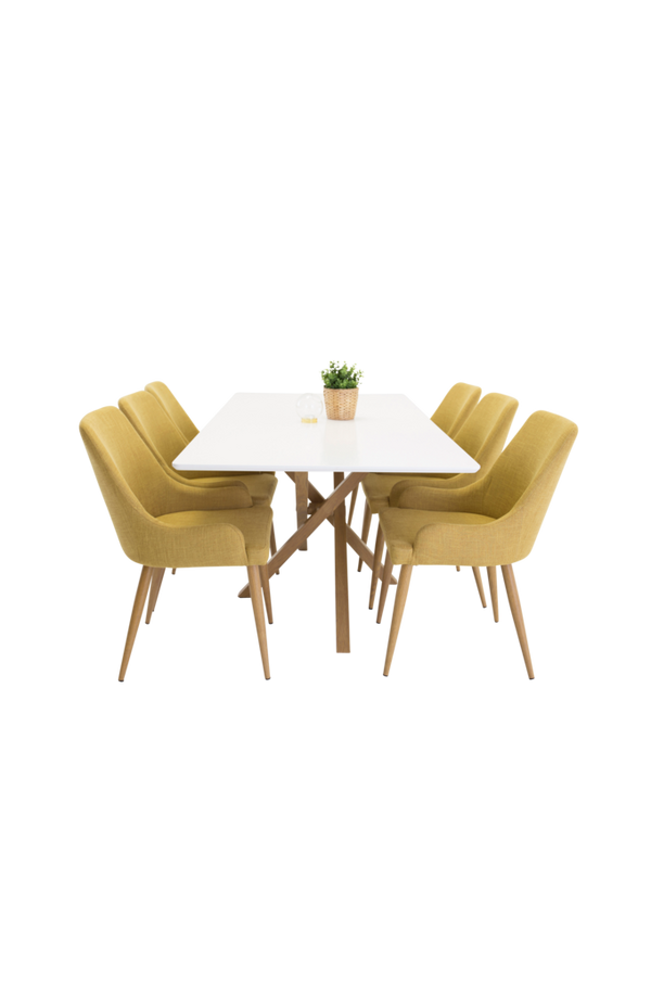 Bilde av Spisegruppe Pence spisebord og 6 stk. Plaza spisestoler - 1
