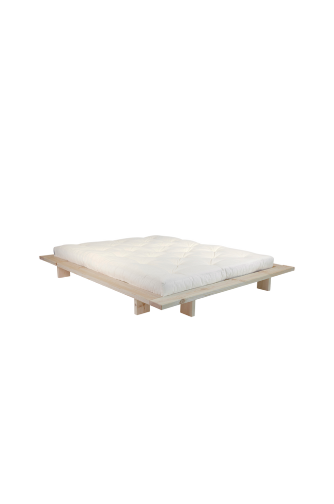 Karup Sommier en bois brut et matelas Double Latex naturel 140x200 Japan - 