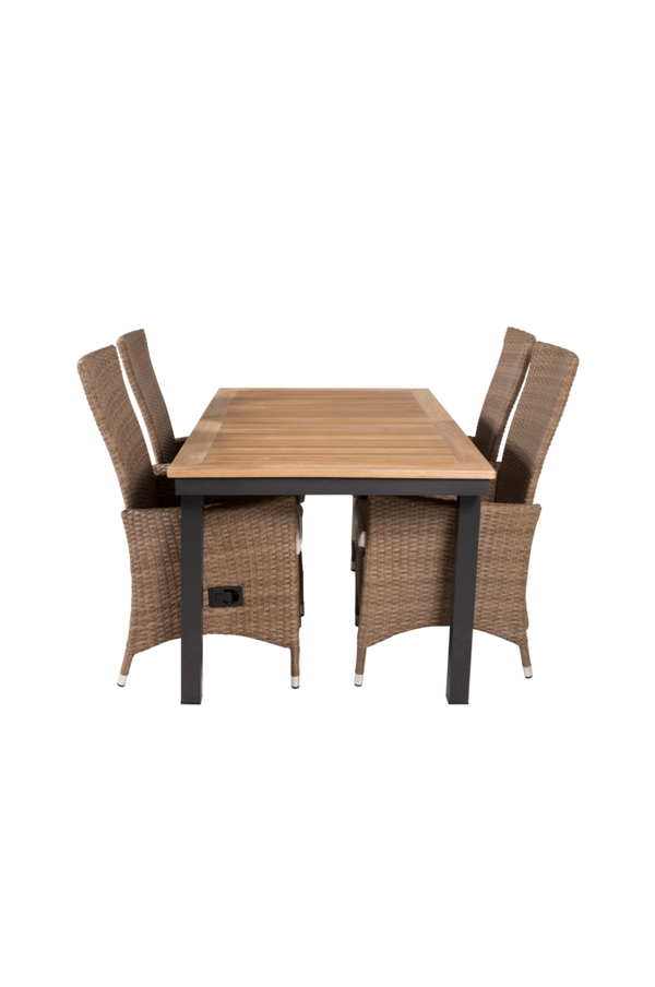 Bilde av Pila spisebord og 4 stk Prim regulerbare spisestoler - 30151
