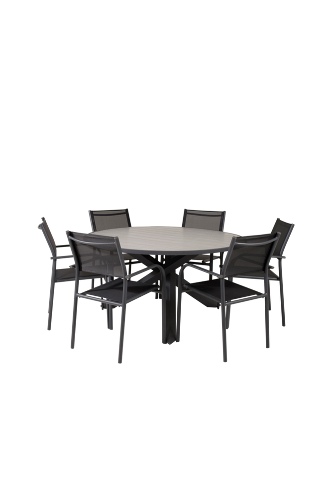 Venture Home Pascal spisebord og 6 Samos spisestoler