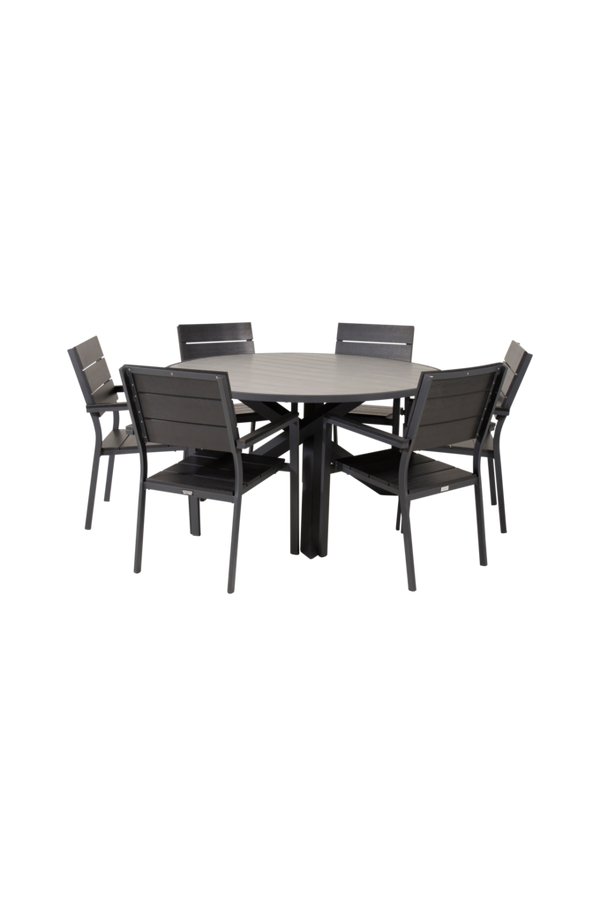 Bilde av Pascal spisebord og 6 Louis stabelbare spisestoler - 30151

