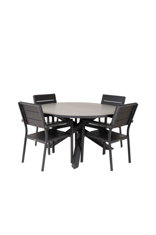 Bilde av Pascal spisebord og 4 Louis stabelbare spisestoler - 30151
