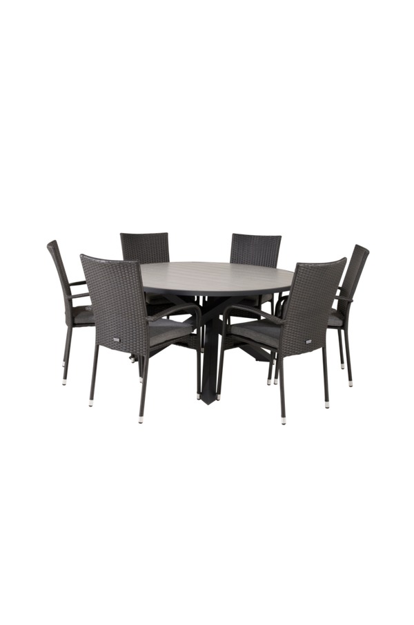 Bilde av Pascal spisebord og 6 Astrid stabelbare spisestoler - 30151
