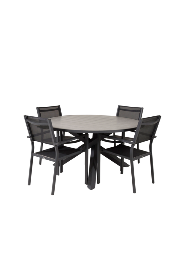 Bilde av Pascal spisebord og 4 Cassie stabelbare spisestoler - 30151
