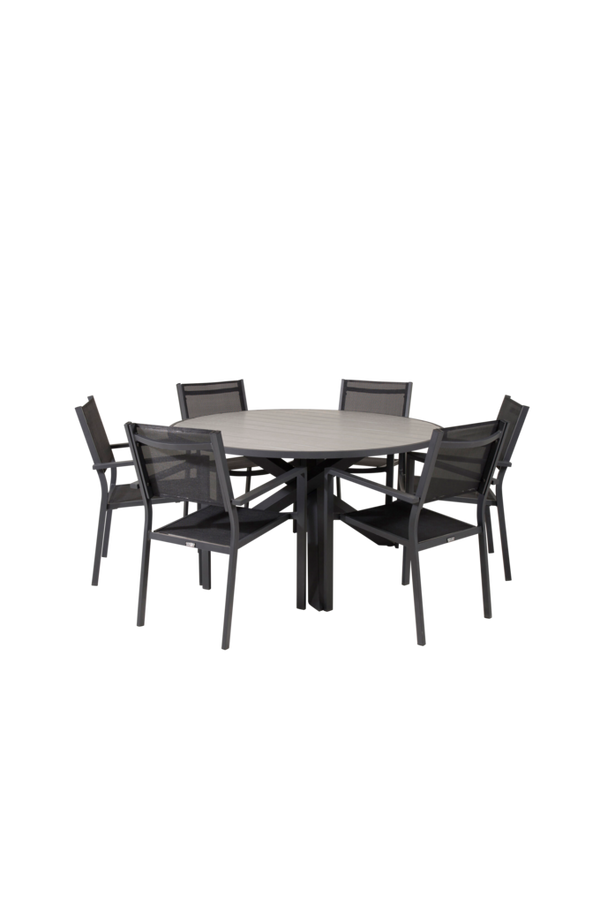 Bilde av Pascal spisebord og 6 Cassie stabelbare spisestoler - 30151
