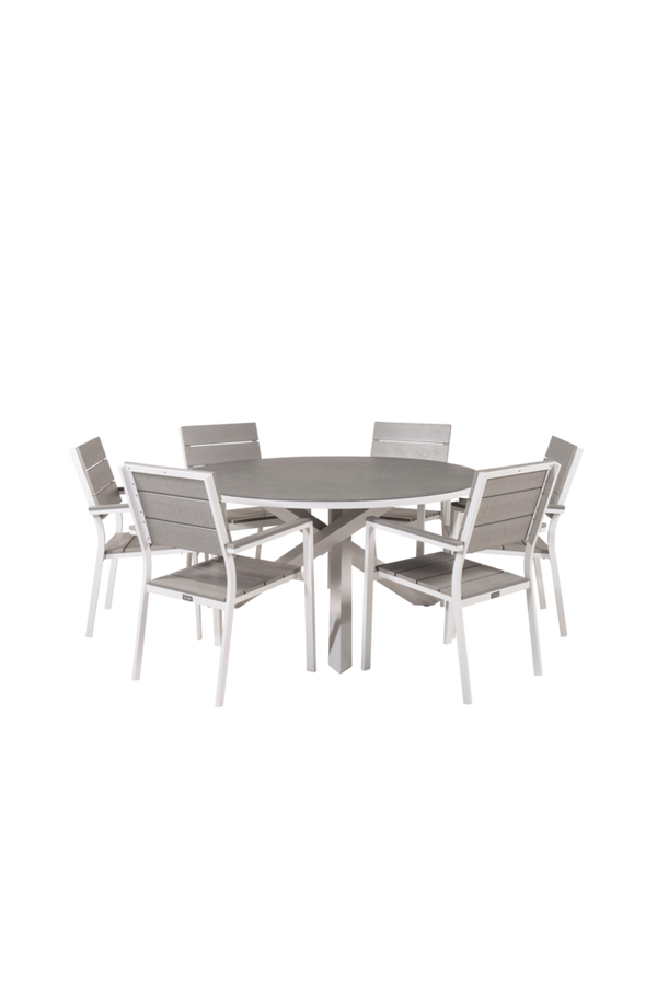 Bilde av Cassie spisebord og 6 Louis stabelbare spisestoler - 1
