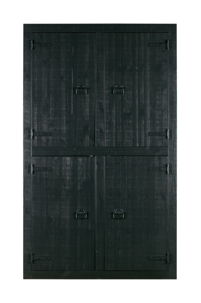 Unoliving Bunk Garderobeskab m/4 låger - mat sort