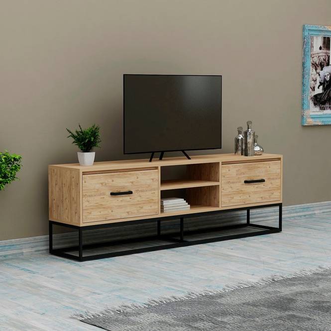 Mediebenk Modern Feza tv 140 cm Atlantic Pine