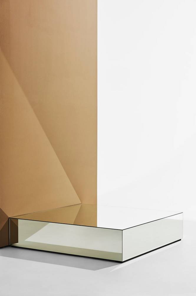 Pastill Ponti bord i spegelglas 110×110 cm
