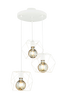 Riippuva kattovalaisin Zambak, valkoinen, pyöreä, 3 lampunvarjostinta