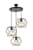 Riippuva kattovalaisin Zambak, pyöreä, 3 metallista lampunvarjostinta