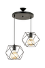 Riippuva kattovalaisin Zambak, pyöreä, 2 metallista lampunvarjostinta