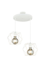 Riippuva kattovalaisin Zambak, valkoinen, pyöreä, 2 lampunvarjostinta