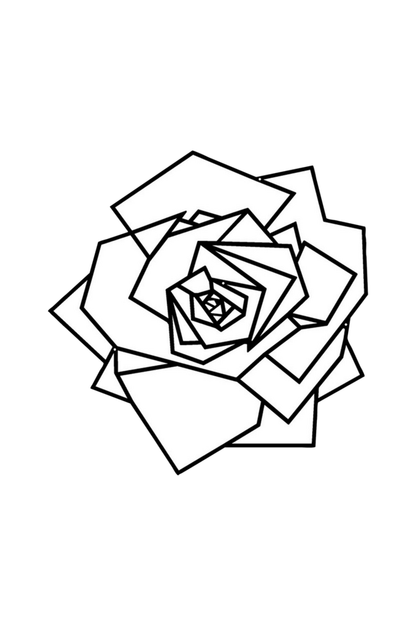 Bilde av Veggdekor Geometrisk Rose Blomst - 1
