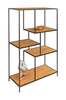 Hyllykkö Vita, jossa 5 tammihyllyä, musta runko, 36x80x120, 13,3 kg