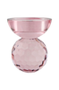 Kynttilänjalka Burano. Kynttilänjalka vaaleanpunaista lasia