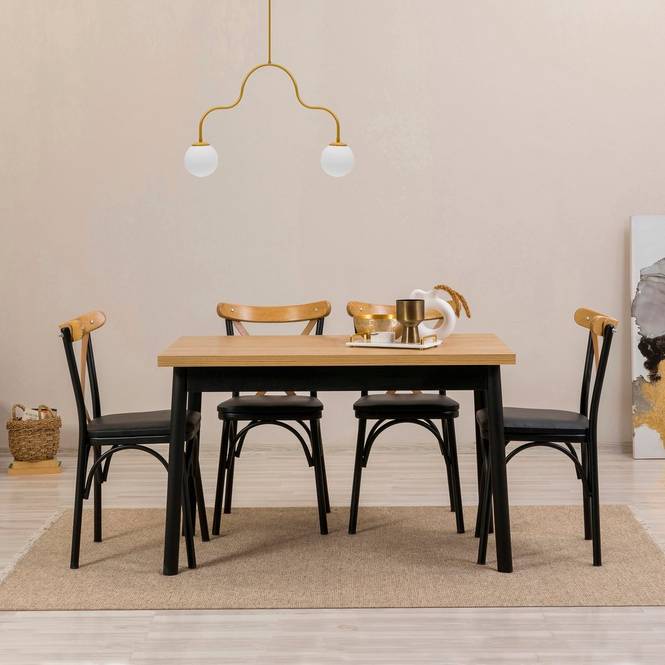 Hanah Home Set med bord och stolar (5 delar) Heidi