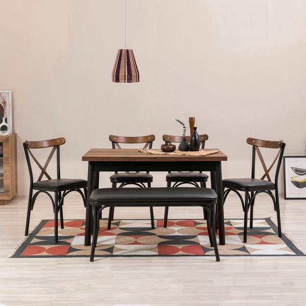 Bilde av Sett med uttrekkbart bord og stoler (6 deler) Yedi - 1
