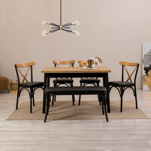 Bilde av Sett med uttrekkbart bord og stoler (6 deler) Yedi - 1
