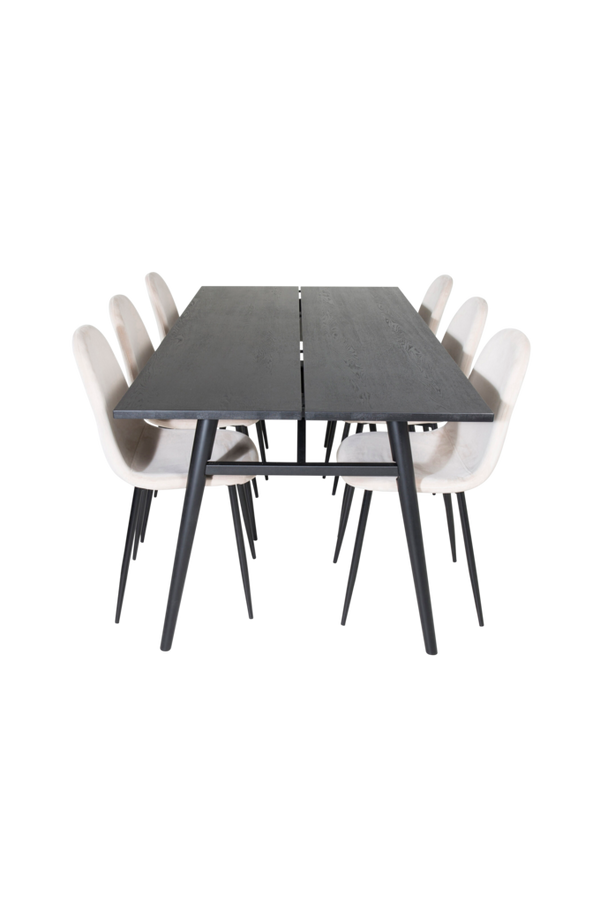 Bilde av Spisegruppe Sleek med 6 stk spisestoler Polar - 1
