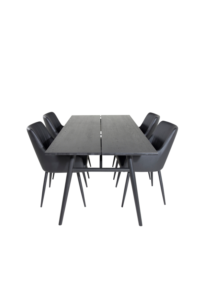 Spisegruppe Sleek med 4 stk spisestoler Comfort