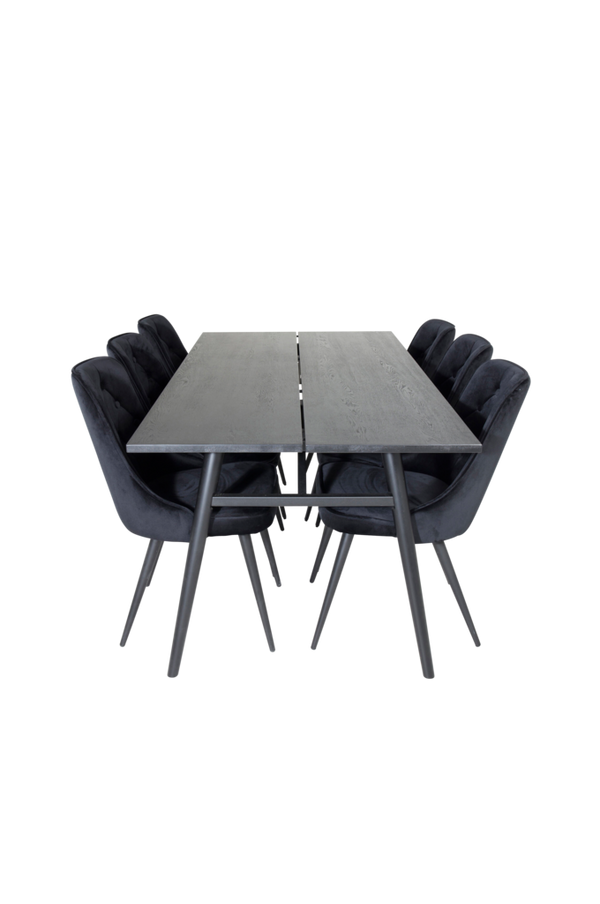 Bilde av Spisegruppe Sleek med 6 stk spisestoler Velvet Deluxe - 1
