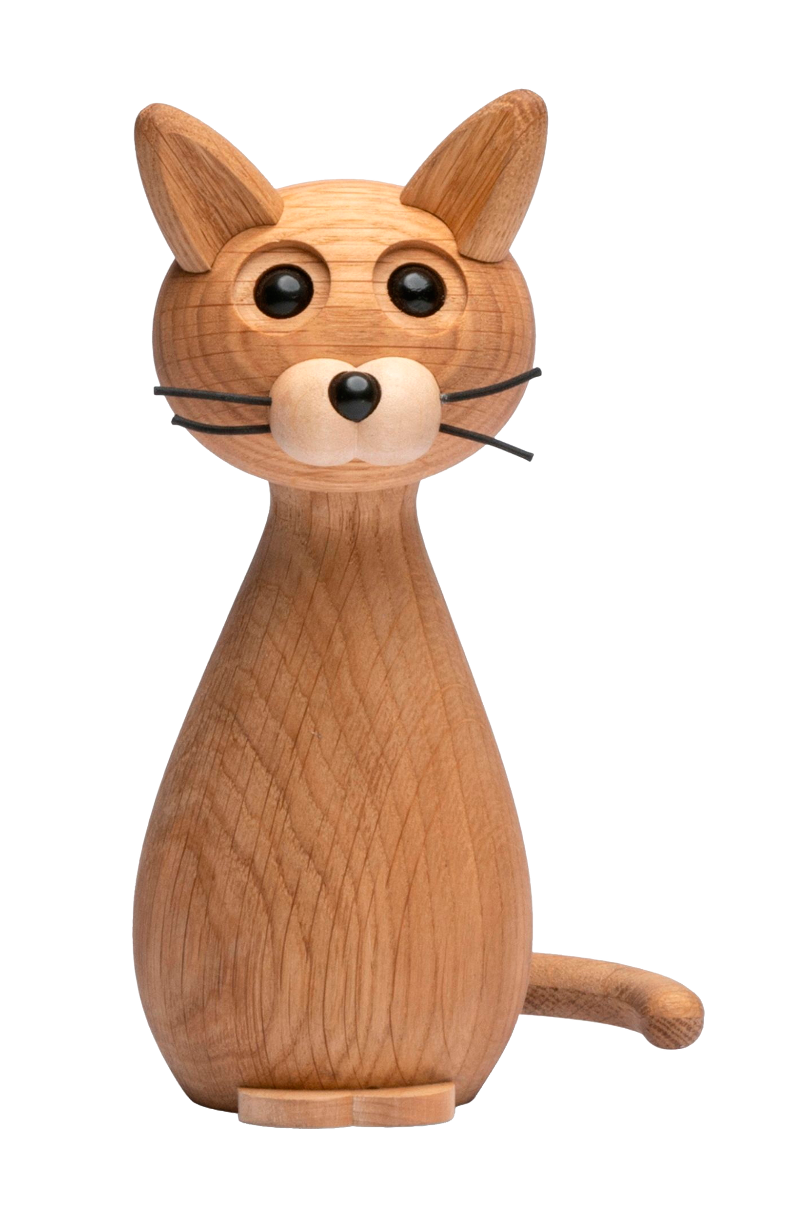 Spring Copenhagen - Trädekoration Brave Katt 24 cm Ek - Natur