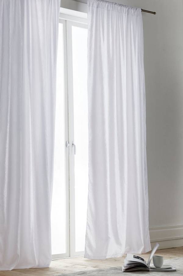 Bilde av KRISTIN gardiner med løpegang 2-pk - Hvit
