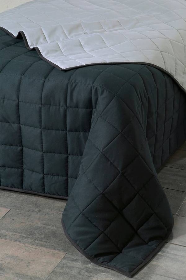 Bilde av MATILDA sengeteppe enkeltseng 180x260 cm - Svart/grå
