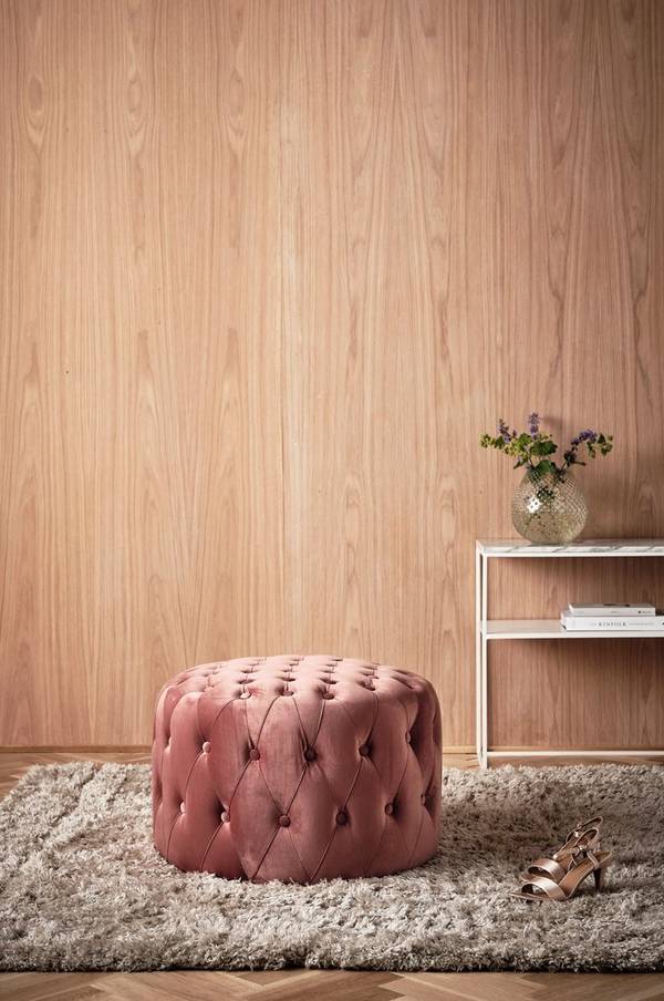 Bilde av SKENE sittepuff - medium, med kledde knapper - 1
