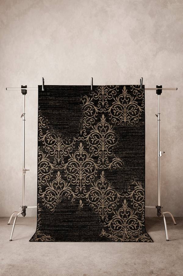 Bilde av PALERMO boucléteppe 160x230 cm - Svart/beige
