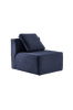 BALTIMORE sofamodul - liten med rygg + 1 pute Blå
