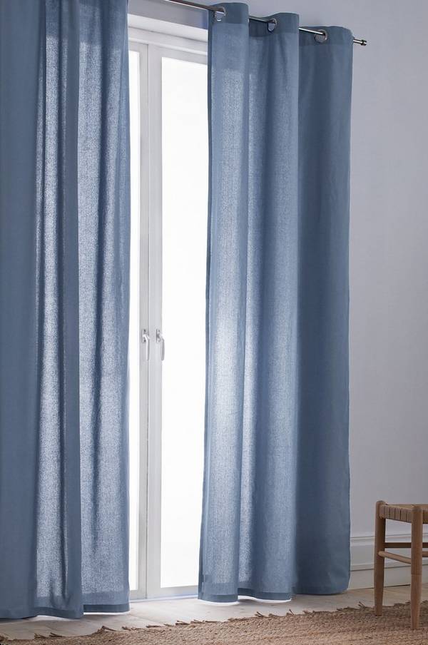 Bilde av COLOUR gardiner med maljer 2-pk - økologisk - Tåkeblå
