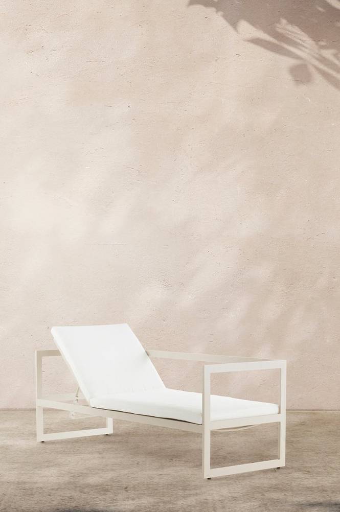 ALASSIO solsäng/soffa – rygg vänster Beige/vit dyna