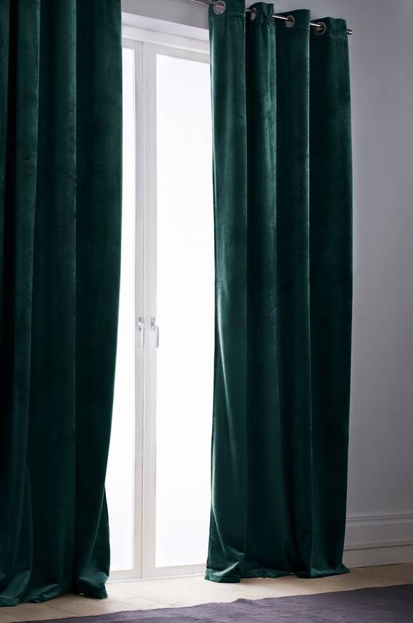 Bilde av SIMONE gardiner med maljer 2-pk - Jadegrønn
