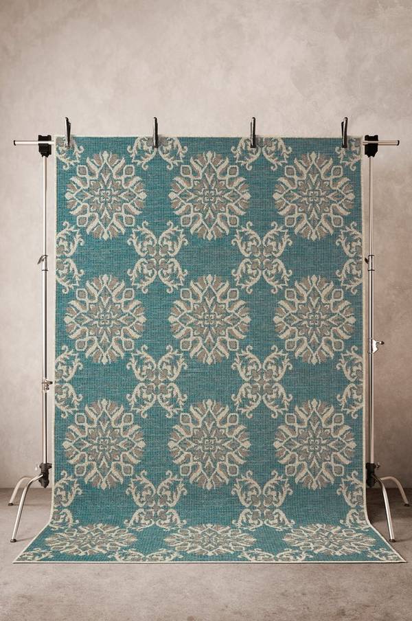 Bilde av PENNE boucleteppe 200x300 cm - Turkis/beige
