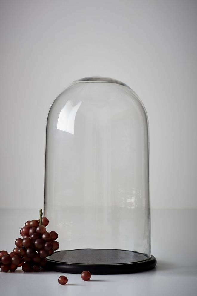 Bilde av CRYSTAL glasskuppel med fat