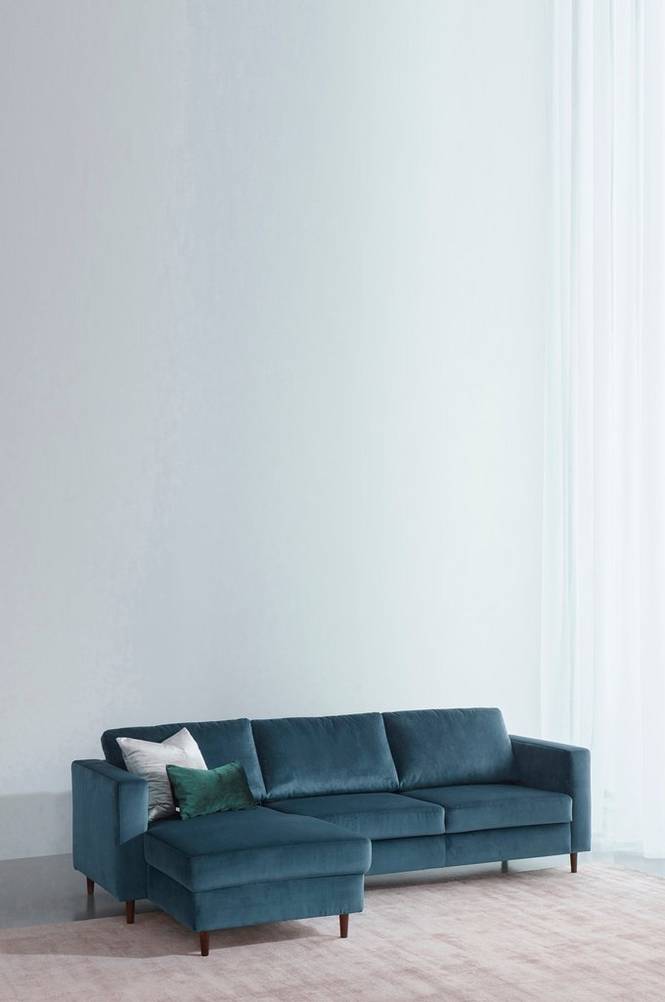 FRANCIS soffa 3-sits – divan Petrolblå