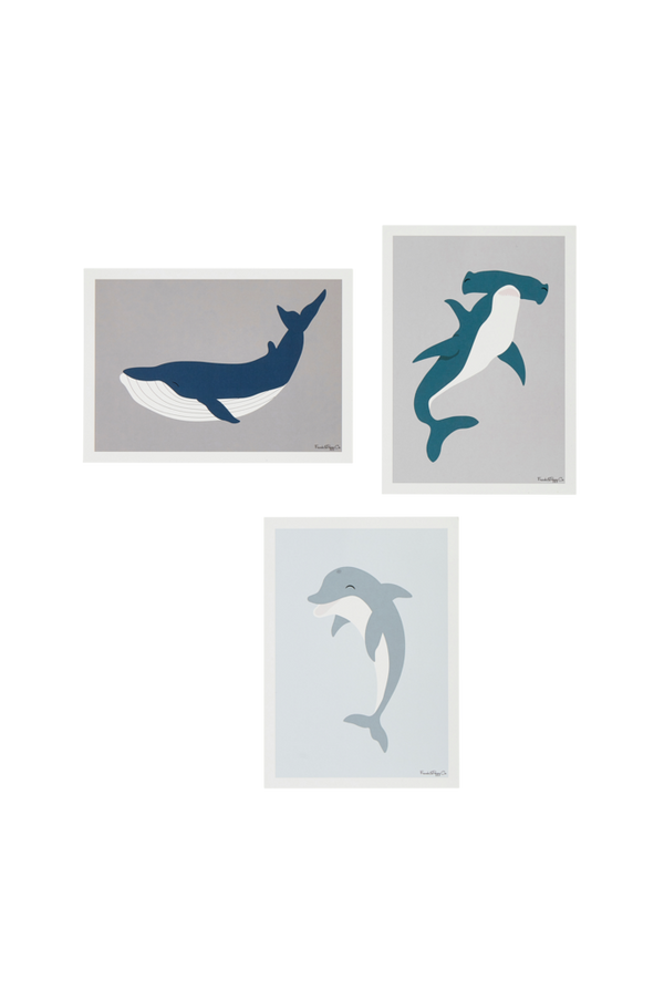 Bilde av WHALES poster 3-pk 13x18 cm - 1
