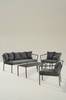 MENTON loungemøblement - 4 deler Kakigrønn/mørk grå puter