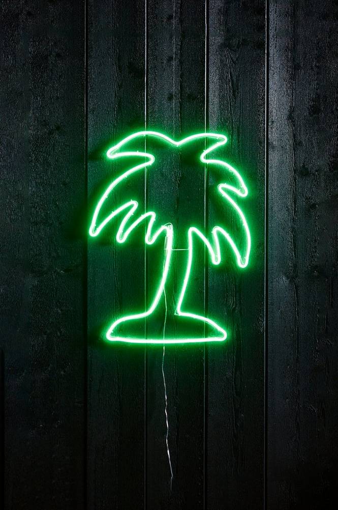 SILUETT FLATNEON palm Grön