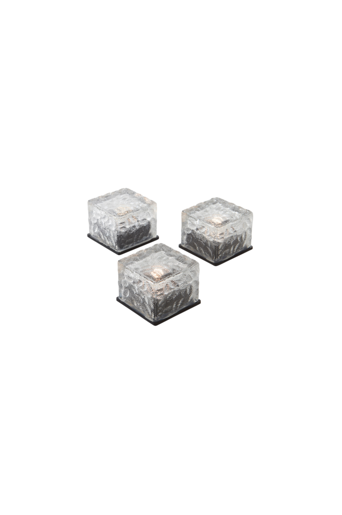 ICE CUBES dekorationsljus 3-pack solcell Transparent