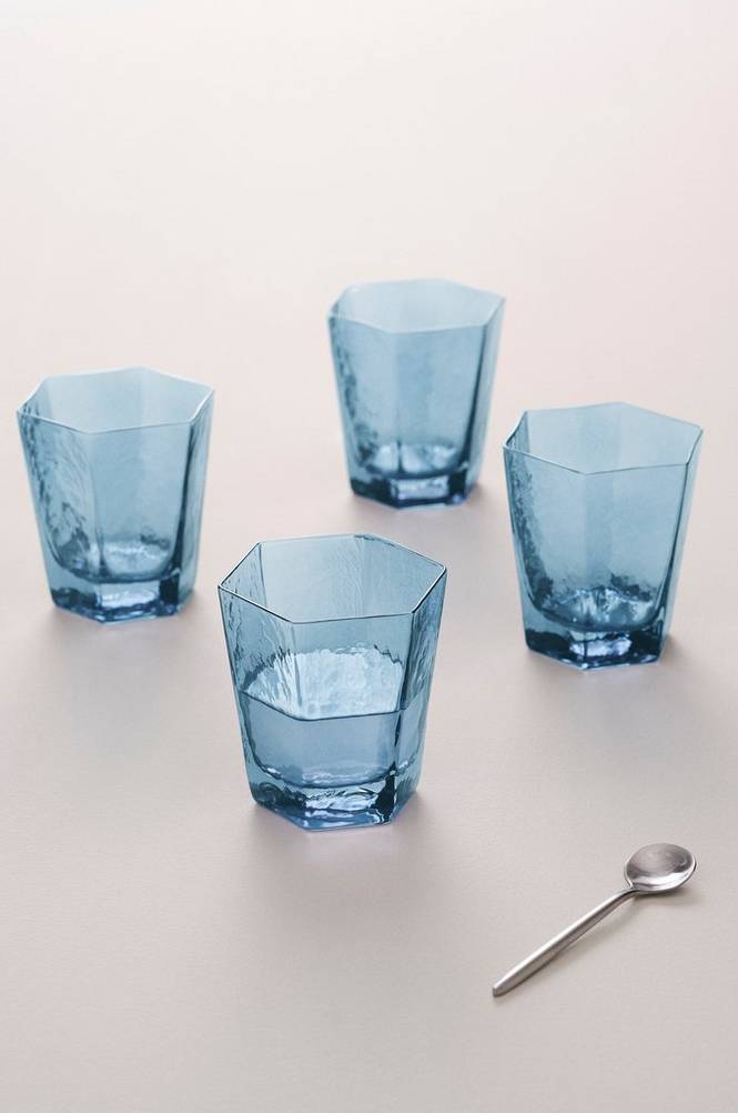 AMORY låga glas 4-pack Blå