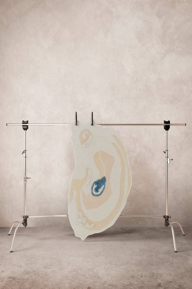 OYSTER viskosmatta 90×150 cm Vit/beige