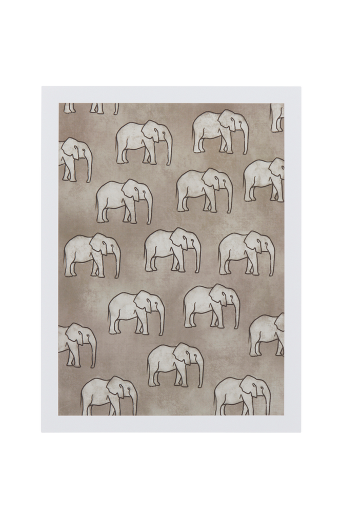 ELEPHANTS poster 30x40 cm Grå