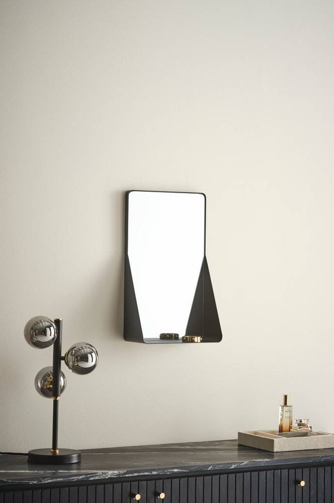 VERNON spegel – 50 cm Svart